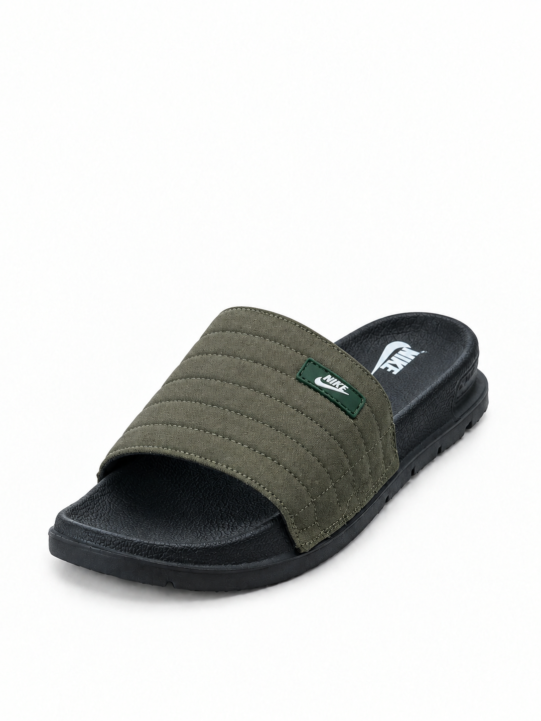 Men’s Olive Green Cushioned Slides – Premium Comfort & Everyday Wear