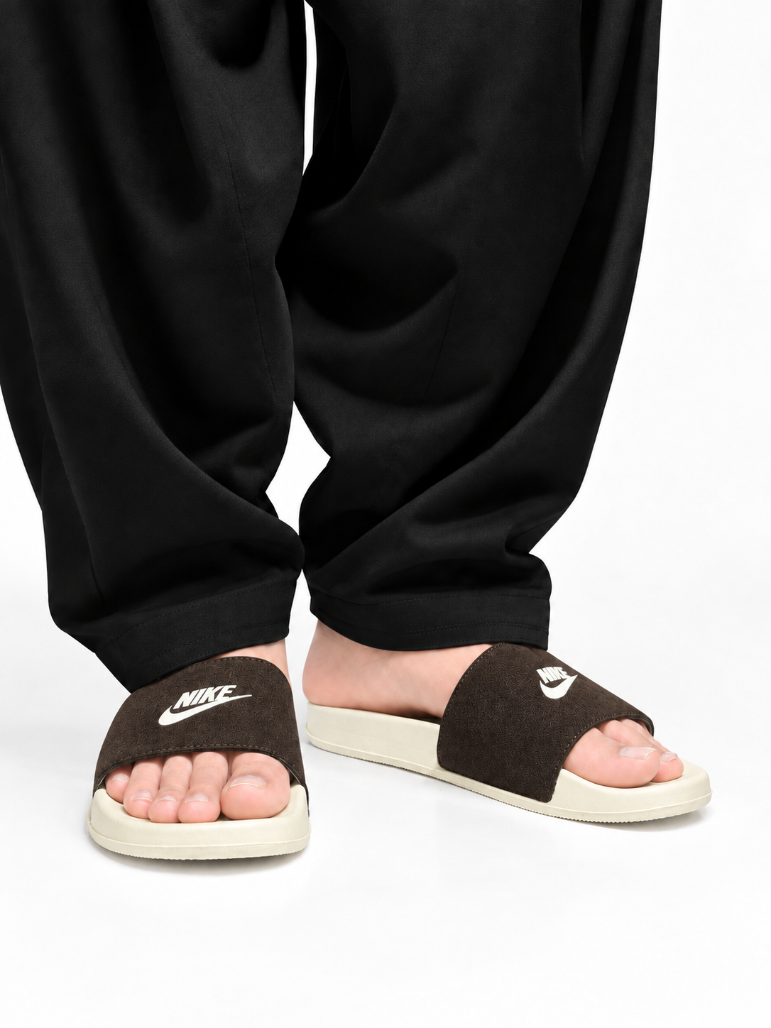 Brown Cushioned Comfort Slides