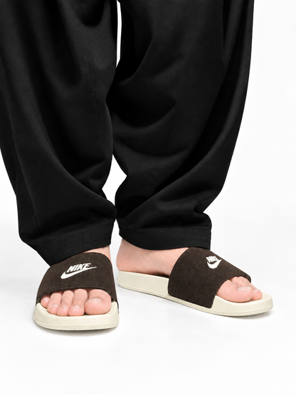 Brown Cushioned Comfort Slides