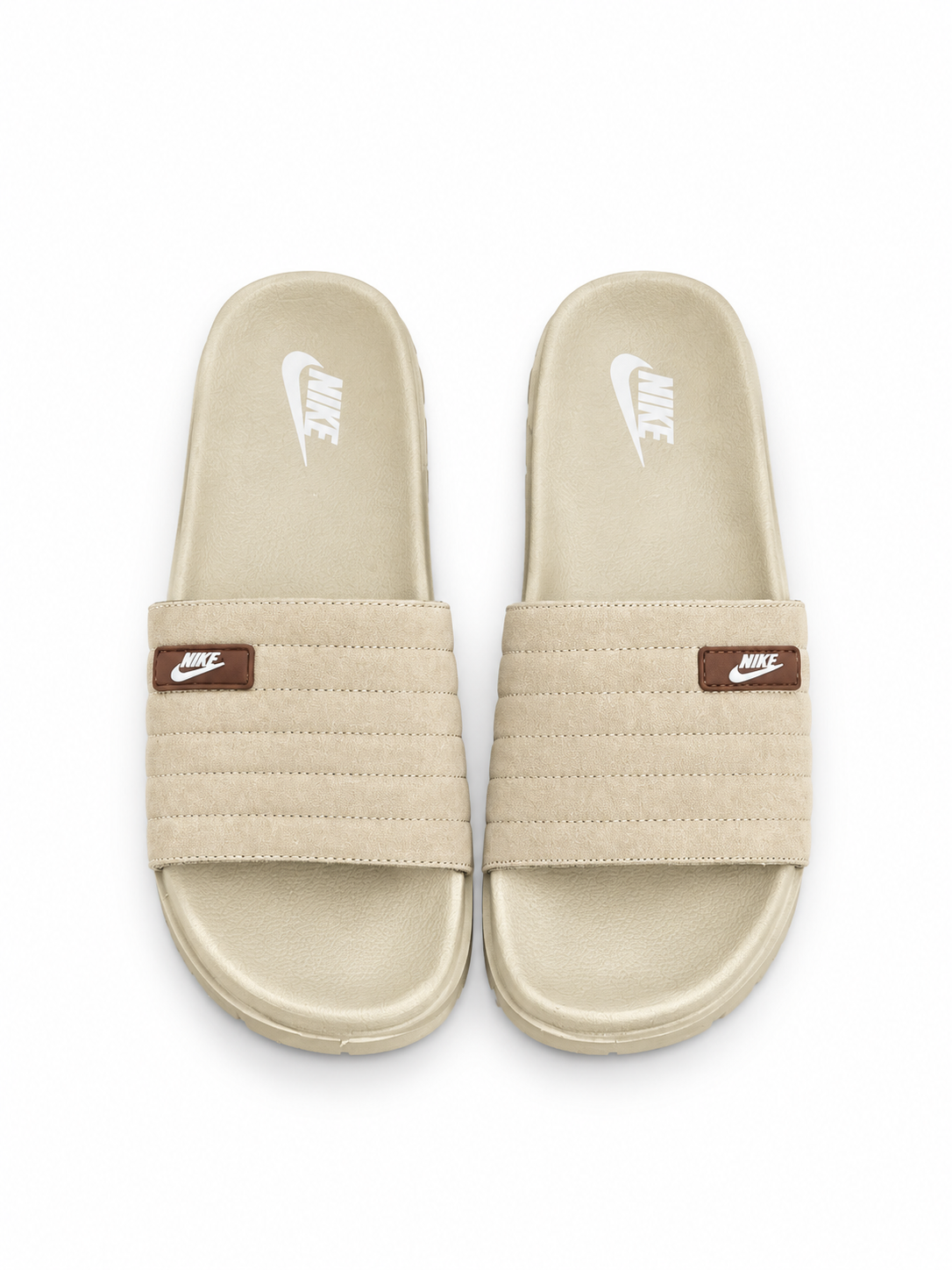 Men’s Cream Cushioned Slides – Soft Comfort & Everyday Wear