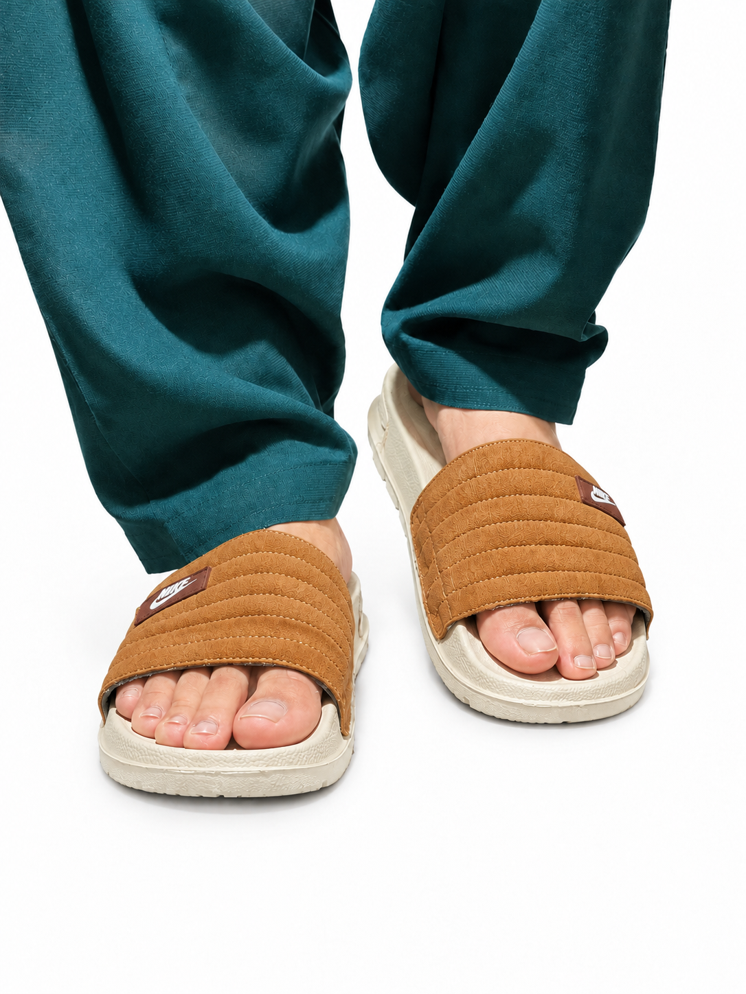 Tan Cushioned Slides – Comfortable Everyday Slip-On Sandals