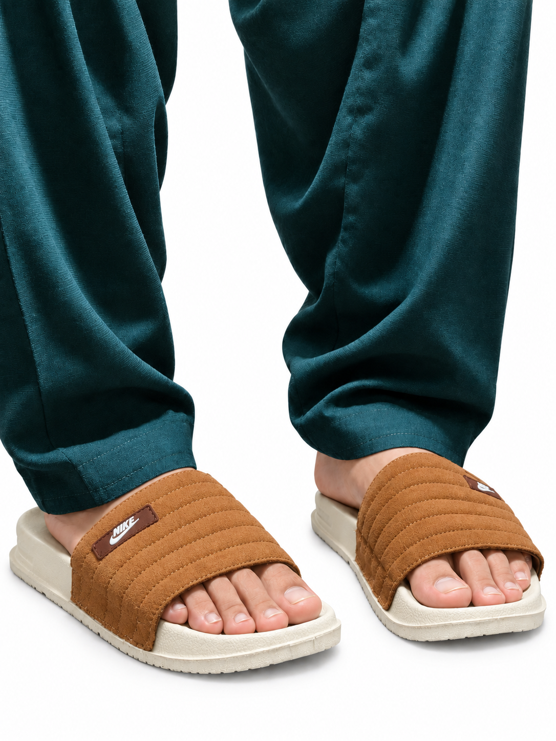 Tan Cushioned Slides – Comfortable Everyday Slip-On Sandals