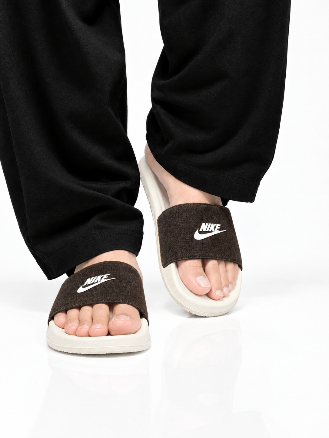 Brown Cushioned Comfort Slides