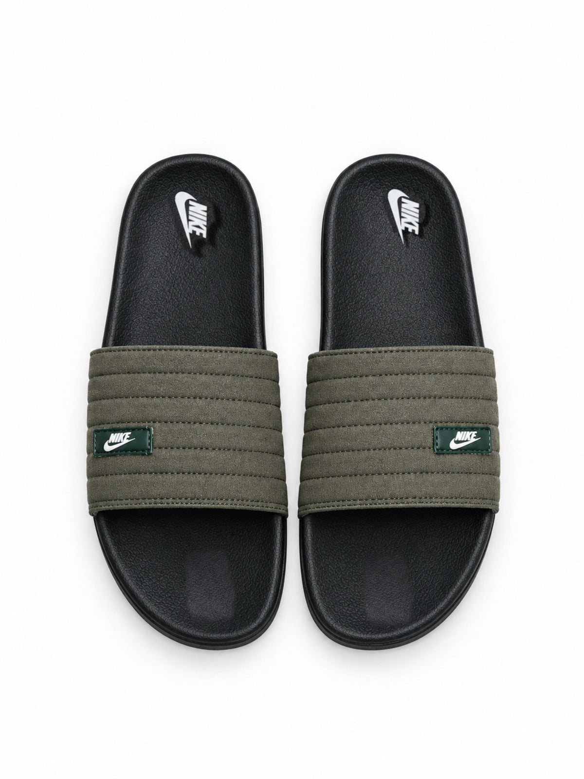 Men’s Olive Green Cushioned Slides – Premium Comfort & Everyday Wear