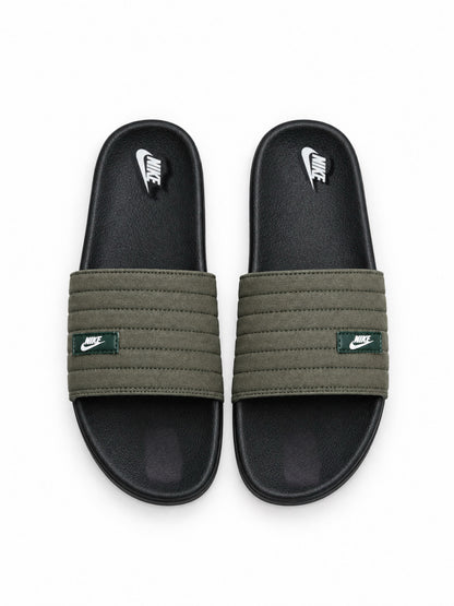 Men’s Olive Green Cushioned Slides – Premium Comfort & Everyday Wear
