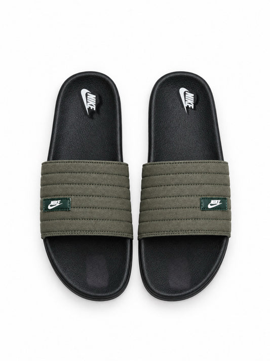 Men’s Olive Green Cushioned Slides – Premium Comfort & Everyday Wear
